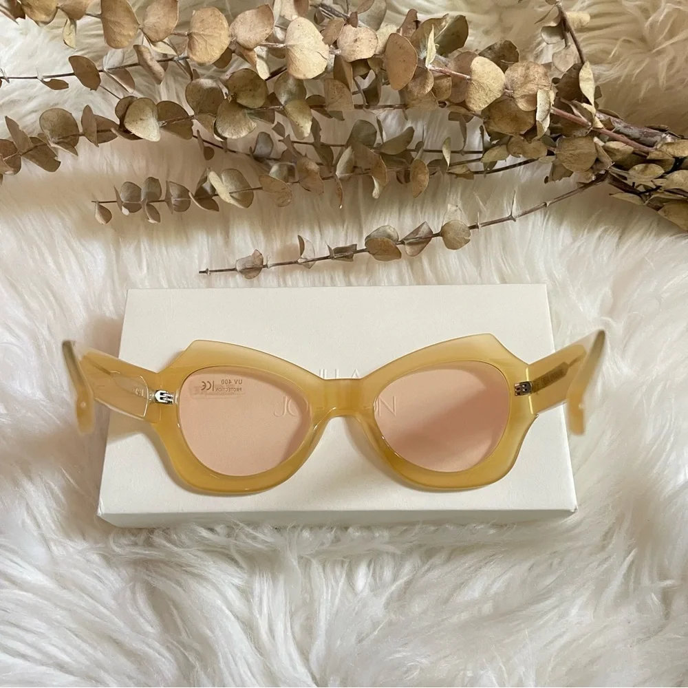 Ulla Johnson Opal Butterfly Sunglasses Yellow Ochre Acetate Women’s OS NWT